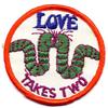 Image 1 : old vintage WORM LOVE PATCH 1960s ~ hippy #1802379