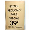 Image 1 : old vintage STORE DISPLAY SIGN ~ stock reduce #1802491