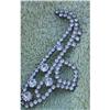 Image 1 : Vintage Rhinestone Studded Saxophone Music Pin #1802581