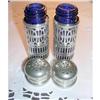 Image 1 : Salt & Pepper, Silver Plate with Cobalt Blue #1802727