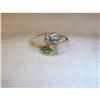 Image 1 : Estate 14K YG Diamond Peridot Blue Topaz Ring #1815039