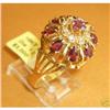 Image 1 : Antique 18K Yellow Gold Diamond & Ruby #1815270