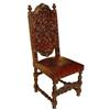 Image 1 : ANTIQUE EMPIRE TUDOR LEATHER SIDE ACCENT CHAIR #1815335