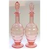 Image 1 : Pink Depression Glass Decanters (2) #1823390