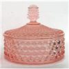 Pink Art Deco English Hobnail Powder Jar #1823465