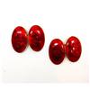 Image 1 : 18Kt gold red enamel cufflinks #1823702
