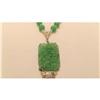 Image 1 : GREEN JADE -GREEN POURED GLASS BEADS NECKLACE #1823968