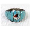 Image 1 : Zuni Sterling Inlay Sun God Ring, Size 4.75