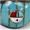 Image 2 : Zuni Sterling Inlay Sun God Ring, Size 4.75