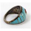 Image 5 : Zuni Sterling Inlay Sun God Ring, Size 4.75