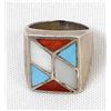 Image 1 : Vintage Zuni Sterling Inlay Ring, Size 8
