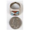 Image 6 : Vintage Zuni Sterling Inlay Ring, Size 8
