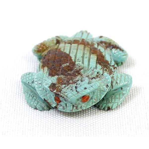 Zuni Carved Turquoise Horned Toad Fetish, Cheama
