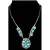 Image 1 : Navajo Sterling Turquoise Necklace, Running Bear