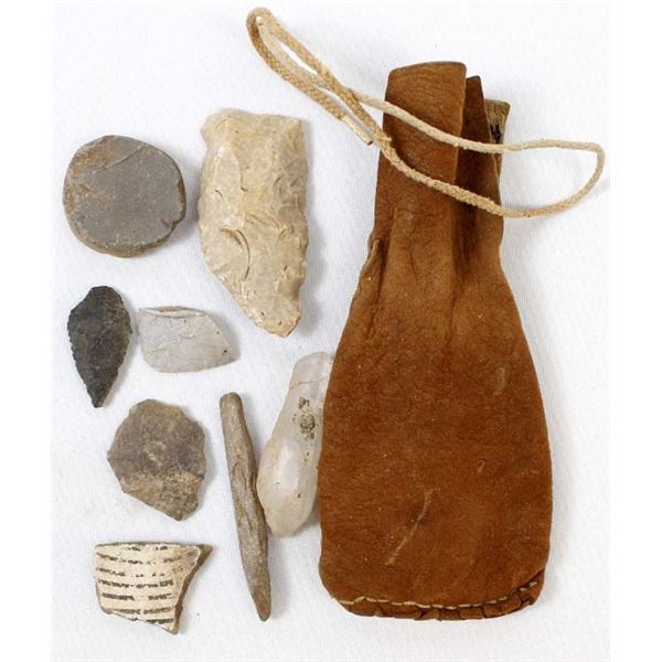 Native American Doeskin Leather Fetish Bag