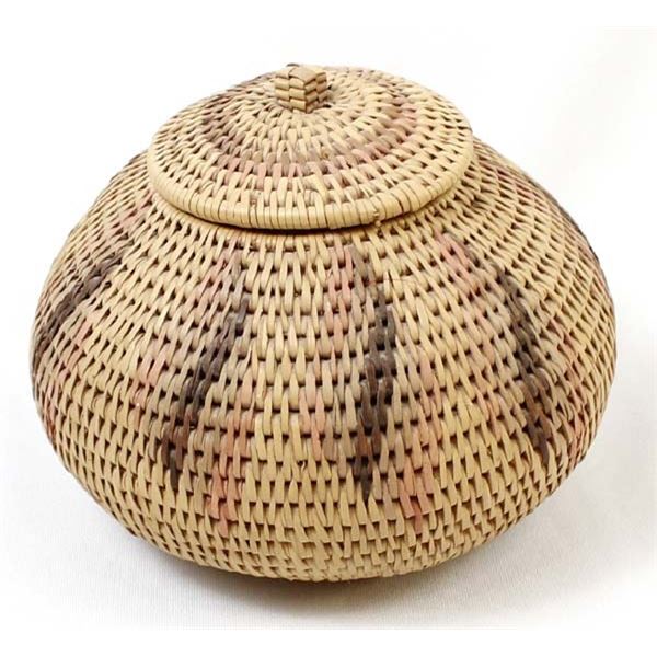 African Lidded Zulu Basket by Agnes Jele