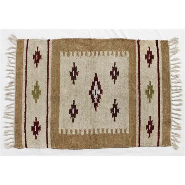Vintage Mexican Fringed Textile Rug