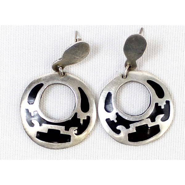 Vintage Mexican Sterling & Enamel Earrings