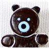 Image 2 : Zuni Sterling Inlay Bear Pin Pendant, E. Leekity
