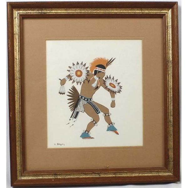 Framed Navajo Harrison Begay Eagle Dancer Print