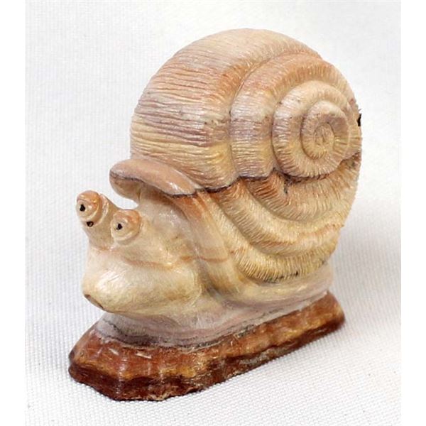Zuni Carved Dolomite Snail Fetish by F. Martinez