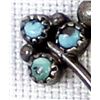 Image 3 : Zuni Old Pawn Sterling Turquoise Flower Pin