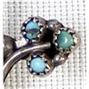 Image 4 : Zuni Old Pawn Sterling Turquoise Flower Pin
