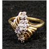 Image 1 : 10K Gold Plate & Diamond Chip Ring, Size 7.75