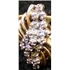 Image 2 : 10K Gold Plate & Diamond Chip Ring, Size 7.75