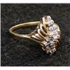 Image 4 : 10K Gold Plate & Diamond Chip Ring, Size 7.75