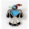 Image 1 : Zuni Sterling Inlay Thunderbird Ring, Size 7