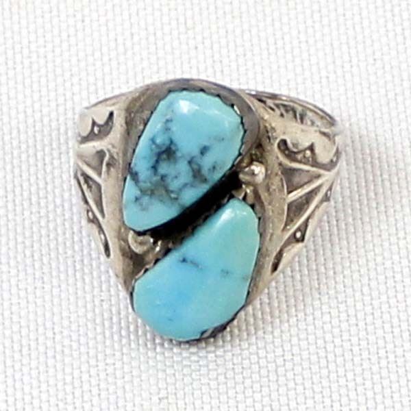 Navajo Sterling Turquoise Ring, Size 9