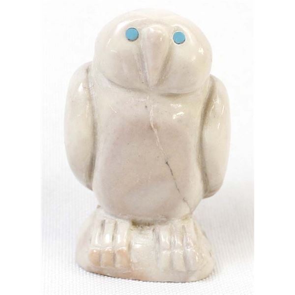 Zuni Carved Dolomite Owl Fetish by B. Yatsattie