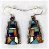 Image 1 : Zuni Sterling Inlay Earrings by John Kallestewa