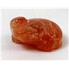 Image 2 : Zuni Carved Orange Alabaster Frog Fetish