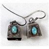 Image 1 : Vintage Navajo Sterling Turquoise Bell Earrings