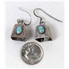 Image 6 : Vintage Navajo Sterling Turquoise Bell Earrings
