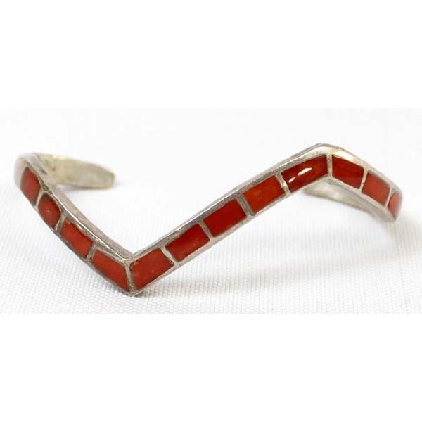 Navajo Sterling Inlay Lightning Bolt Bracelet