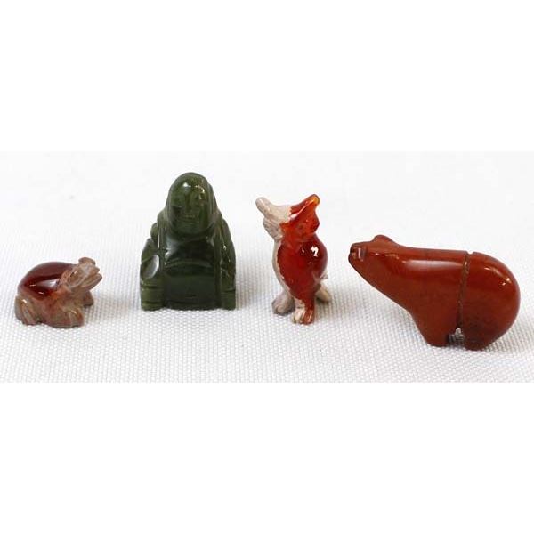 4 Carved Stone Fetishes