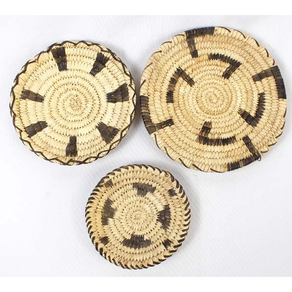 3 Native American Tohono O'odham Baskets