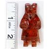 Image 1 : Zuni Carved Amber Bear Dancer Fetish