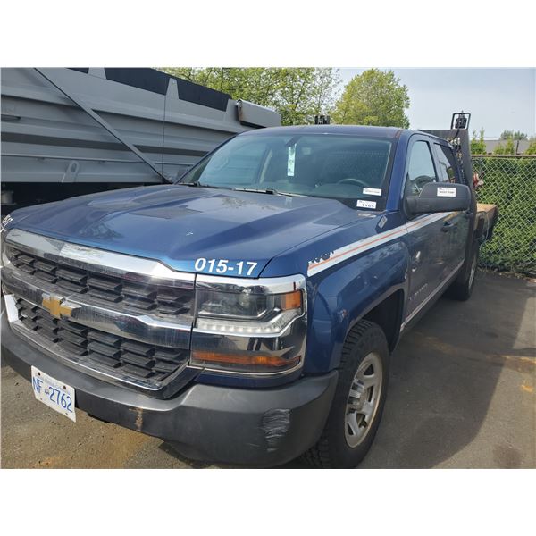 2017 CHEVROLET SILVERADO, 4DR CREW CAB, BLUE, VIN # 3GCPCNEH1HG454007