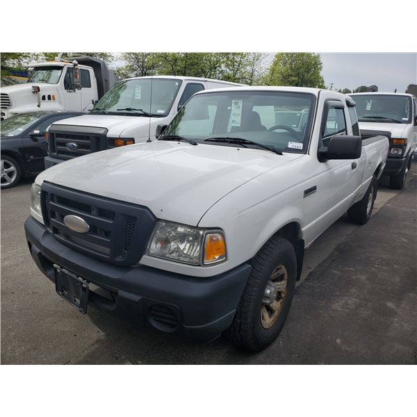 2008 FORD RANGER, 2DR EXT CAB PU, WHITE, VIN # 1FTZR45E98PA07461