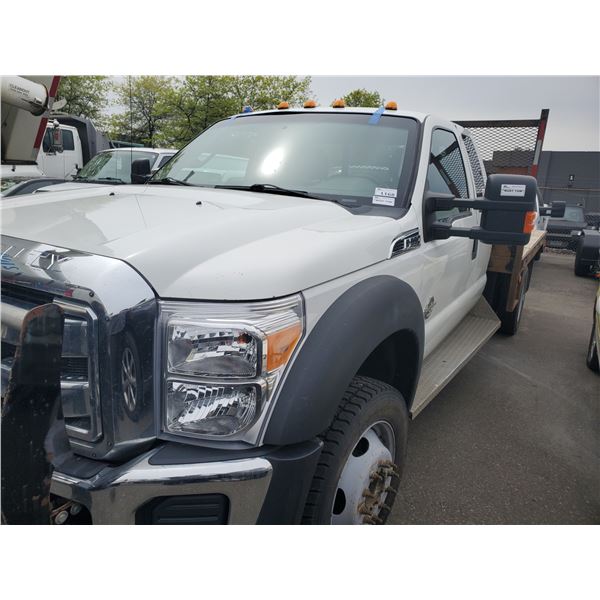 2011 FORD F-550 XLT, 2DR FLAT DECK TRUCK, WHITE, VIN # 1FD0X5HT0BEC55238