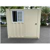 Image 2 : BEIGE PORTABLE OFFICE CONTAINER W78" X L98" X H89" WITH WINDOW AND LOCKING MAN DOOR