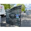 Image 2 : GREATBEAR BLACK 14' BI-PARTING WROUGHT IRON GATE WITH DEER ARTWORK IN CENTER