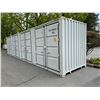 Image 2 : GREY 40' 52,910 MAX CAPACITY INDUSTRIAL TRANSPORT CONTAINER WITH 4 DUAL SWING SIDE DOORS, 1 REAR