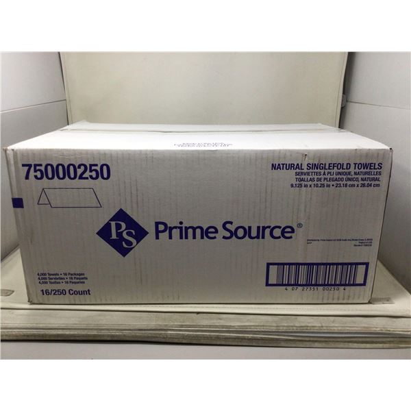 Prime Source Natural Singlefold Towels (16pks)