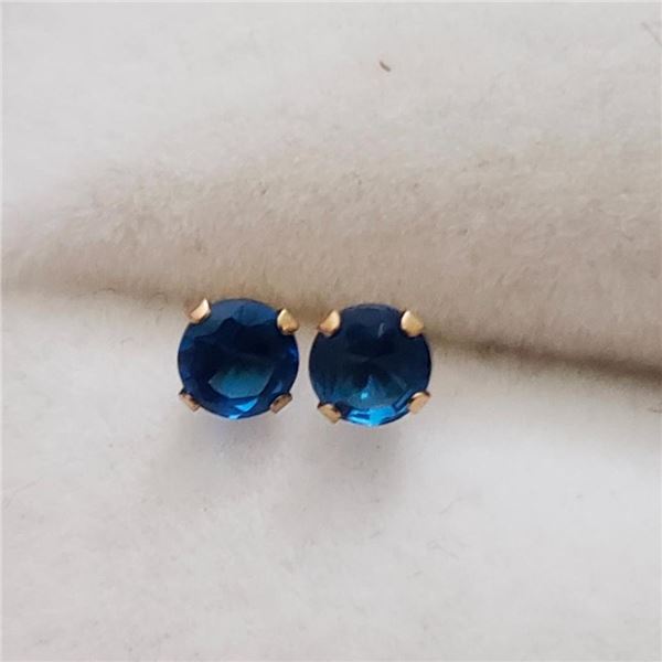 10K Yellow Gold Sapphire(1.5ct) Earrings, Made in Canada, Suggested Retail Value $150