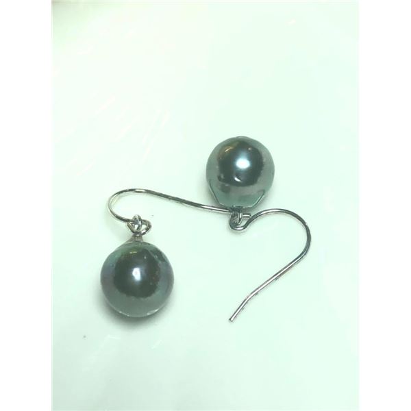 Silver Genuine Tahitian Pearl 11-12Mm Earrings, Suggested Retail Value $400